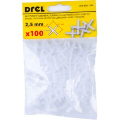 Krzyżyki do glazury 2.5 mm, białe, 100 szt.