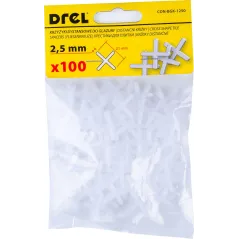 Krzyżyki do glazury 2.5 mm, białe, 100 szt.
