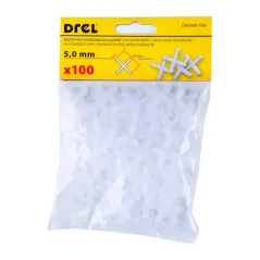 Krzyżyki do glazury 5.0 mm, białe, 100 szt.
