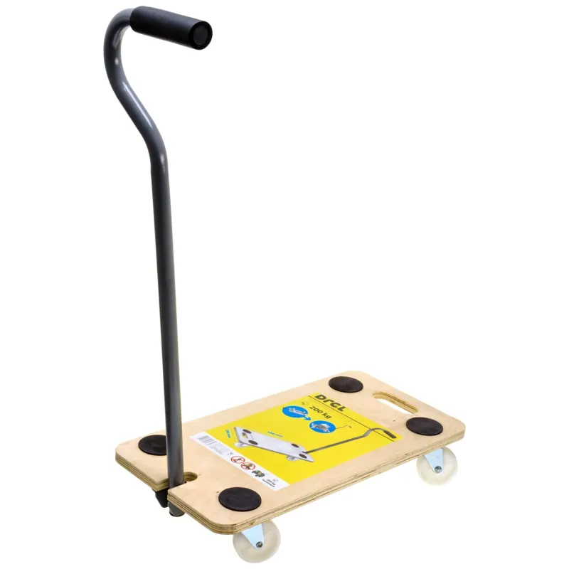 Platforma transportowa 580 x 290 mm, udźwig 200 kg, prostokątna, z dyszlem