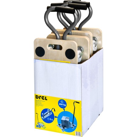 Platforma transportowa 580 x 290 mm, udźwig 200 kg, prostokątna, z dyszlem