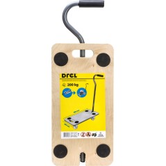 Platforma transportowa 580 x 290 mm, udźwig 200 kg, prostokątna, z dyszlem