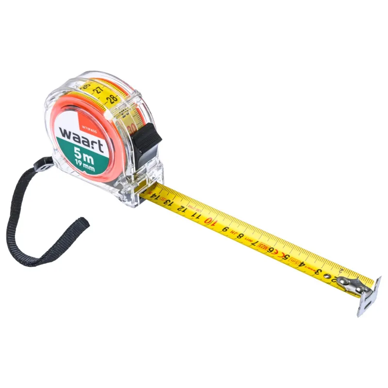 Miara zwijana stalowa 5 m, 19 mm, przeźroczysta obudowa