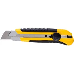 Nóż z ostrzem łamanym 25 mm, plastikowy korpus, metalowa prowadnica
