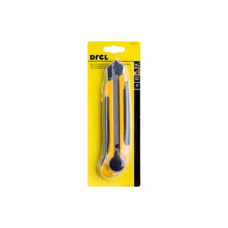 Nóż z ostrzem łamanym 25 mm, plastikowy korpus, metalowa prowadnica