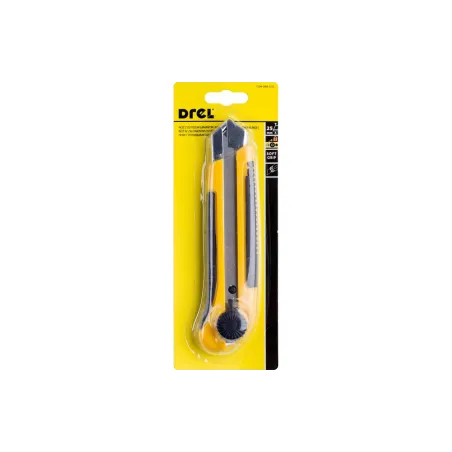 Nóż z ostrzem łamanym 25 mm, plastikowy korpus, metalowa prowadnica