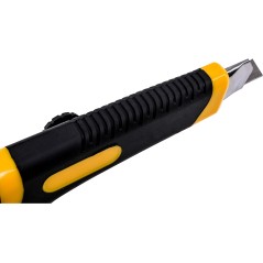 Nóż z ostrzem łamanym 18 mm, plastikowy korpus, metalowa prowadnica