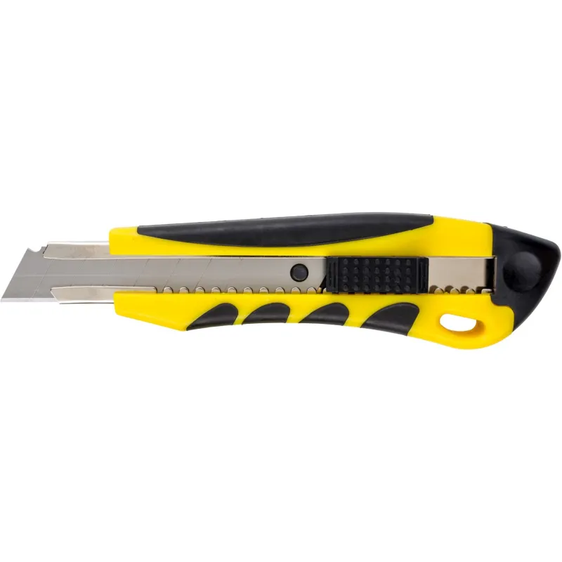 Nóż z ostrzem łamanym 18 mm, plastikowy korpus, metalowa prowadnica