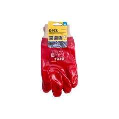 Rękawice powlekane PVC, rozmiar 10, zakończone ściągaczem