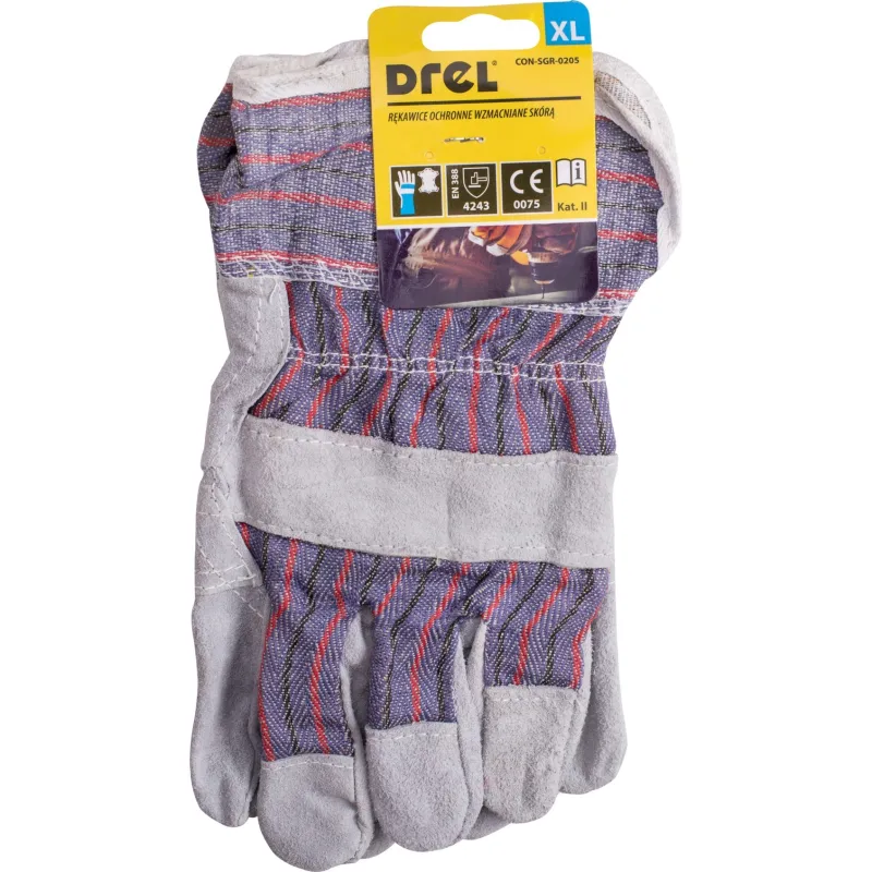 Rękawice wzmacniane skórą, rozmiar 10