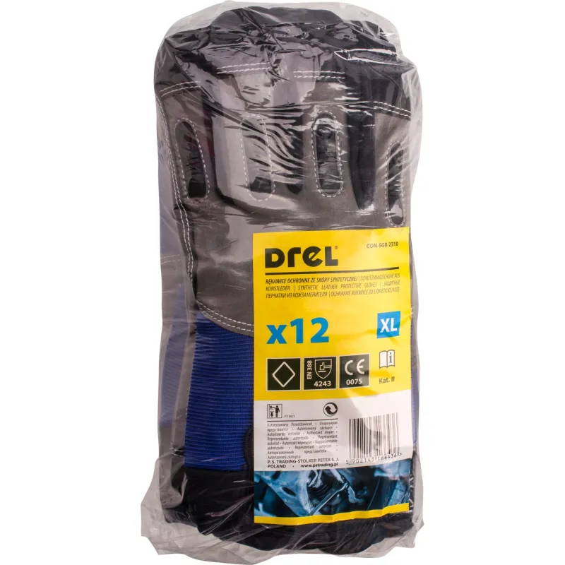 Rękawice ze skóry syntetycznej, rozmiar 10, 12 par