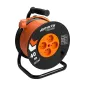 Przedłużacz bębnowy 40 m, 3 x 1.5 mm2, 1100 W, cztery gniazda, zabezpieczenie termiczne, pomarańczowy, PVC, z uziemieniem Przedłużacz bębnowy 40 m, 3 x 1.5 mm2, 1100 W, cztery gniazda, zabezpieczenie termiczne, pomarańczowy, PVC, z uziemieniem