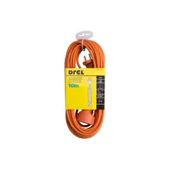 Przedłużacz ogrodowy 10 m, 3 x 1 mm2, 10 A, pomarańczowy, PVC, OMY, z uziemieniem