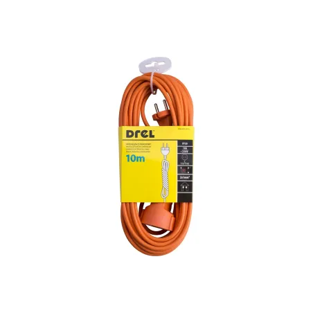 Przedłużacz ogrodowy 10 m, 3 x 1 mm2, 10 A, pomarańczowy, PVC, OMY, z uziemieniem