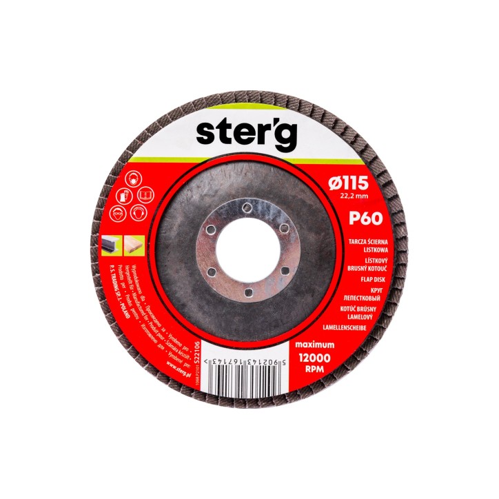 Ściernica listkowa 115 x 22.2 mm, P60 Ściernica listkowa 115 x 22.2 mm, P60