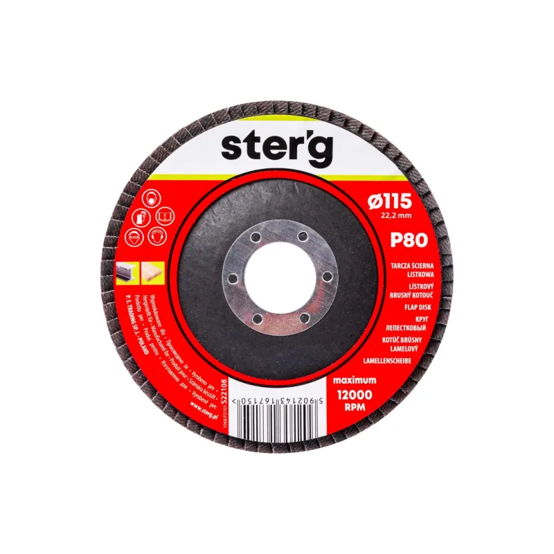 Ściernica listkowa 115 x 22.2 mm, P80