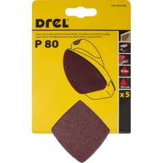 Papiery ścierne delta na rzep 98 x 140 mm, P80, 5 szt.