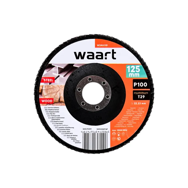 Ściernica listkowa 125 x 22.2 mm, P100