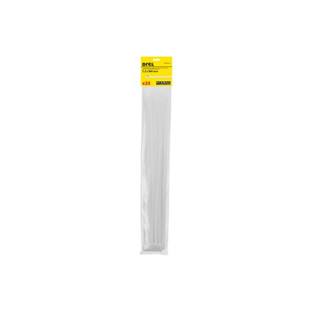 Opaski zaciskowe 7.2 x 500 mm, nylonowe, białe, 25 szt.