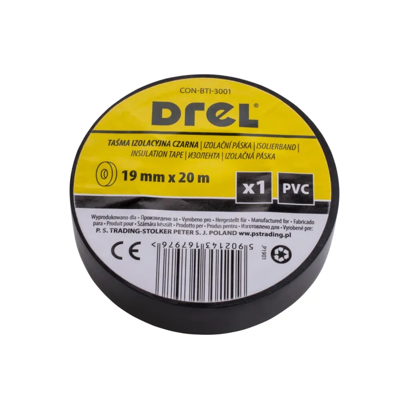 Taśma izolacyjna 0.18 x 19 mm, 20 m, czarna