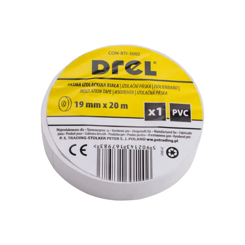 Taśma izolacyjna 0.18 x 19 mm, 20 m, biała