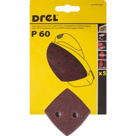 Papiery ścierne żelazko na rzep 102 x 152 mm, P60, 5 szt.