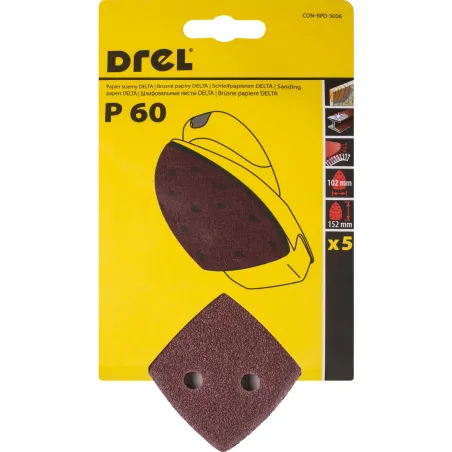 Papiery ścierne żelazko na rzep 102 x 152 mm, P60, 5 szt.