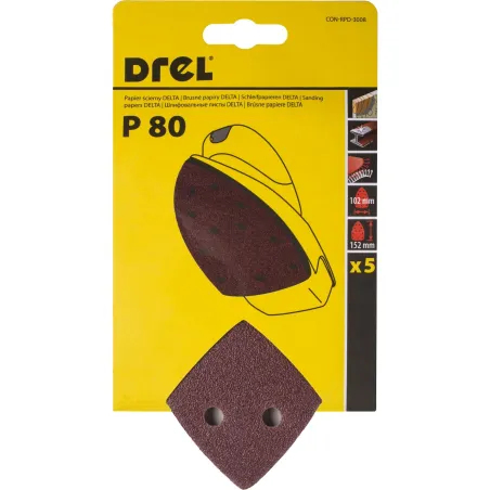 Papiery ścierne żelazko na rzep 102 x 152 mm, P80, 5 szt.