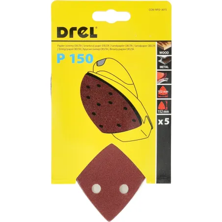 Papiery ścierne żelazko na rzep 102 x 152 mm, P150, 5 szt.