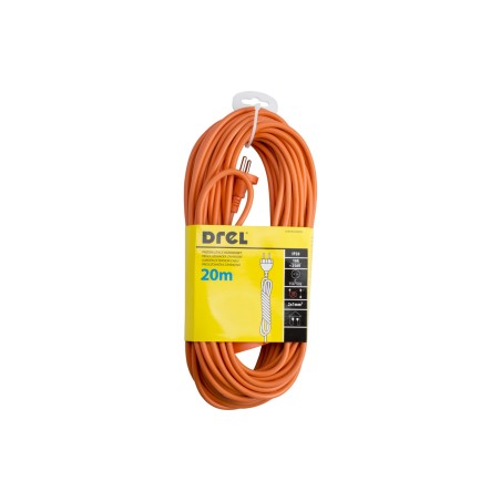 Przedłużacz ogrodowy 20m, 3 x 1 mm2, 10 A, pomarańczowy, PVC, OMY, z uziemieniem