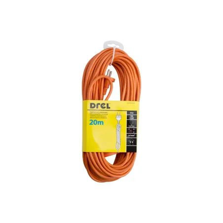 Przedłużacz ogrodowy 20m, 3 x 1 mm2, 10 A, pomarańczowy, PVC, OMY, z uziemieniem
