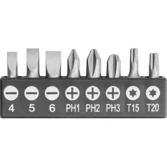 Zestaw wkrętak elastyczny z końcówkami wkrętakowymi, 9 szt.