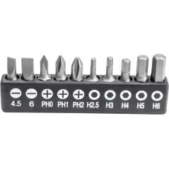 Zestaw końcówek wkrętakowych z grzechotką dwustronną, 17 szt.