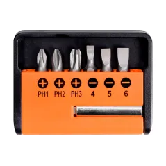 Zestaw wkrętak z grzechotką i końcówki wkrętakowe, 8 szt.