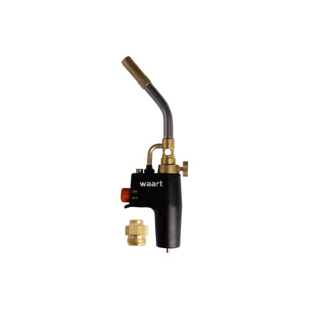 Palnik gazowy Turbo z zapłon piezo, dysza stal nierdzewna, 360°, adapter G7/16"F, zasilany gazem MAPP/Propan