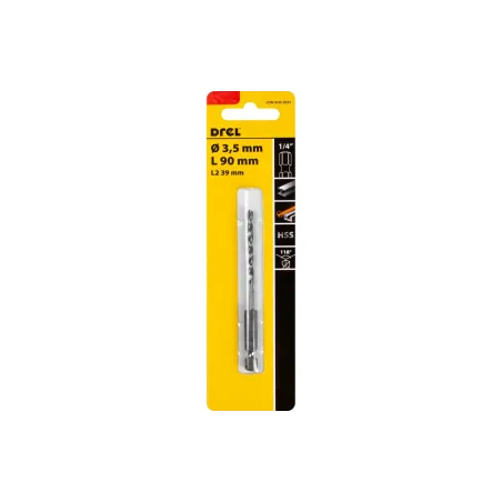Wiertło do metalu 3.5 mm, uchwyt quick change Hex, szlifowane