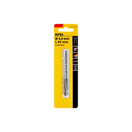 Wiertło do metalu 4.0 mm, uchwyt quick change Hex, szlifowane