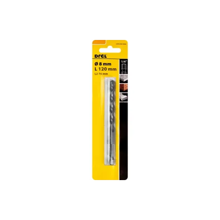 Wiertło do betonu 8.0 mm, uchwyt quick change Hex