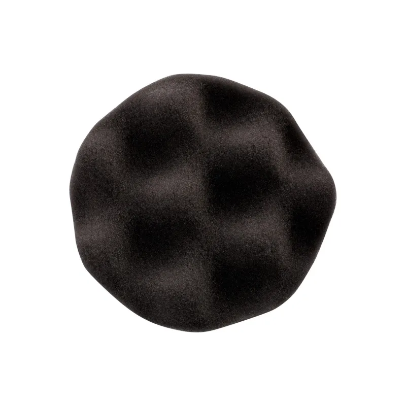 Gąbka polerska 80 mm, karbowana, z rzepem, miękka, czarna, do mleczka JU-RFP-7001 "Ultra fine"