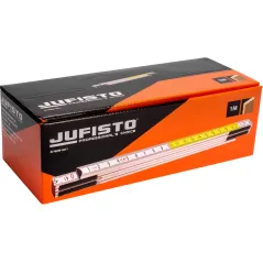 Miara składana drewniana 1 m, biało - żółta