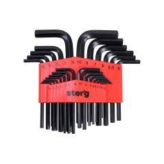 Klucze sześciokątne metryczne (1-10 mm) i calowe (1/20 - 3/8"), 25 szt.