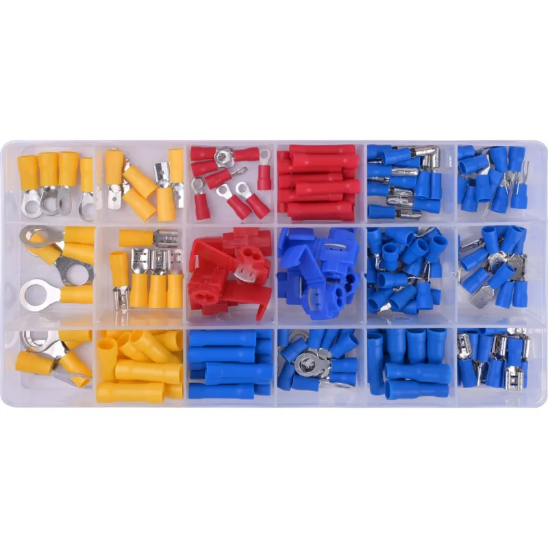 Zestaw konektorów, złączy z koszulką, plastikowe pudełko, 160 szt. Zestaw konektorów, złączy z koszulką, plastikowe pudełko, 160 szt.