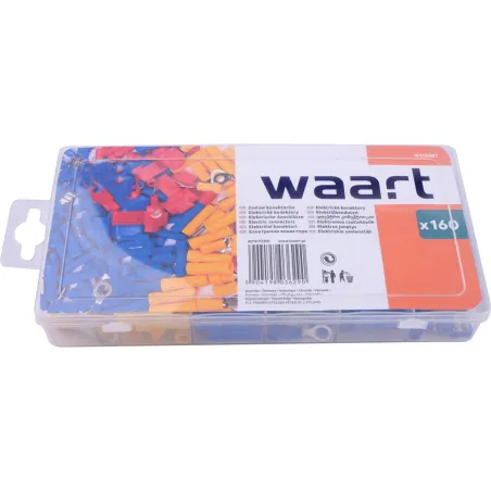 Zestaw konektorów, złączy z koszulką, plastikowe pudełko, 160 szt.