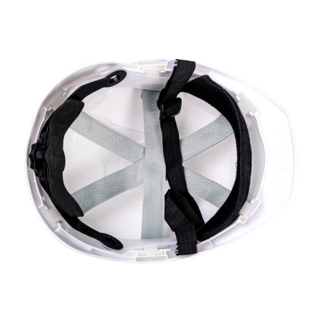 Kask budowlany, regulacja automatyczna, biały