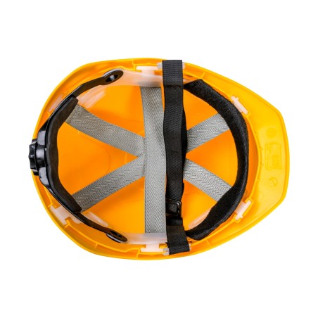Kask budowlany, regulacja automatyczna, żółty