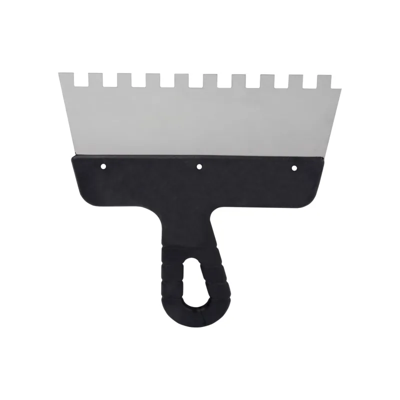 Szpachla fasadowa 150 mm, z zębami 10 x 10 x 10 stal nierdzewna, plastikowy uchwyt Szpachla fasadowa 150 mm, z zębami 10 x 10 x 10 stal nierdzewna, plastikowy uchwyt