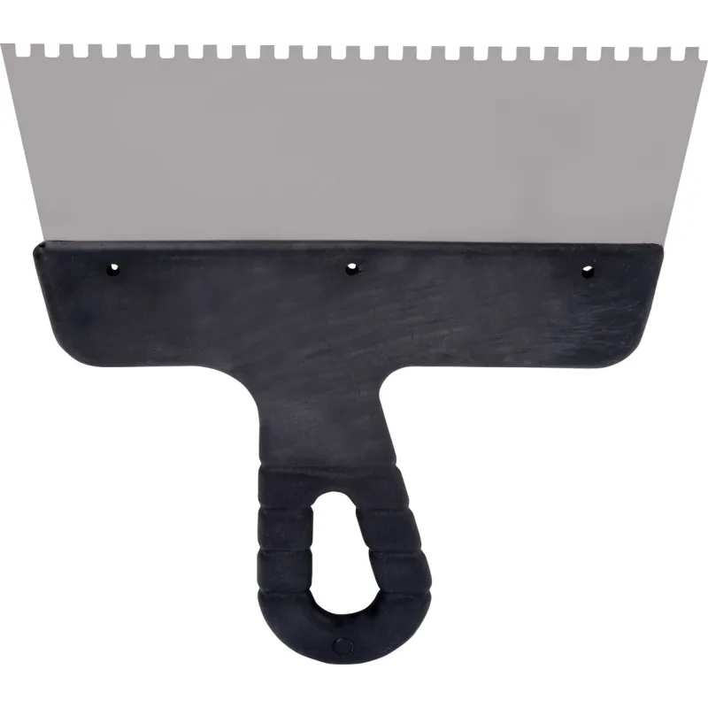 Szpachla fasadowa 200 mm, z zębami 4 x 4 x 4 stal nierdzewna, plastikowy uchwyt