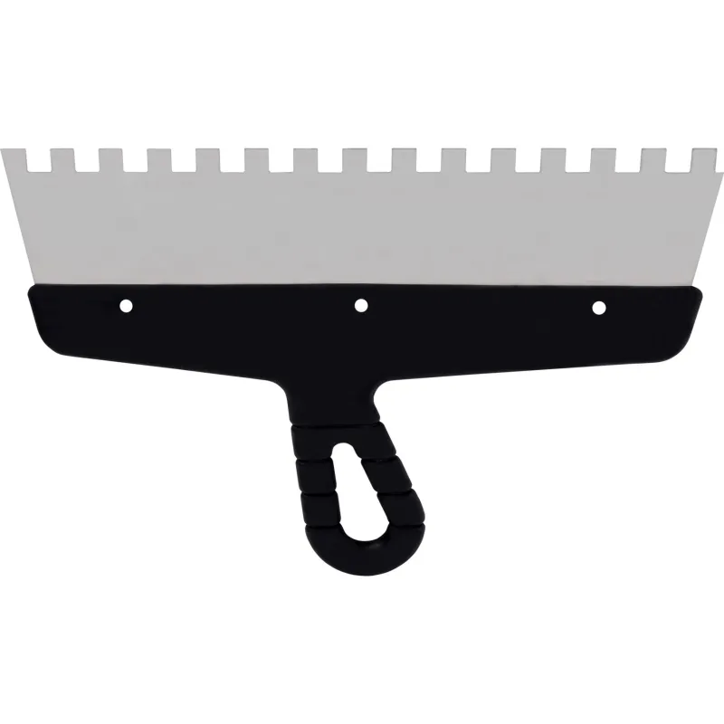 Szpachla fasadowa 300 mm, z zębami 10 x 10 x 10 stal nierdzewna, plastikowy uchwyt Szpachla fasadowa 300 mm, z zębami 10 x 10 x 10 stal nierdzewna, plastikowy uchwyt