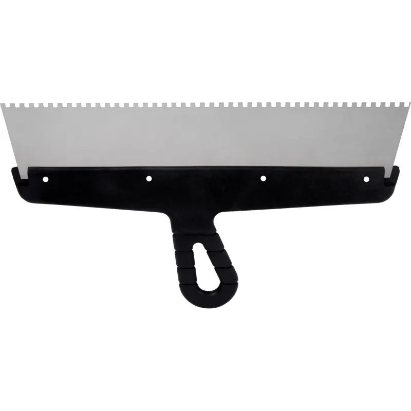 Szpachla fasadowa 350 mm, z zębami 4 x 4 x 4 stal nierdzewna, plastikowy uchwyt Szpachla fasadowa 350 mm, z zębami 4 x 4 x 4 stal nierdzewna, plastikowy uchwyt
