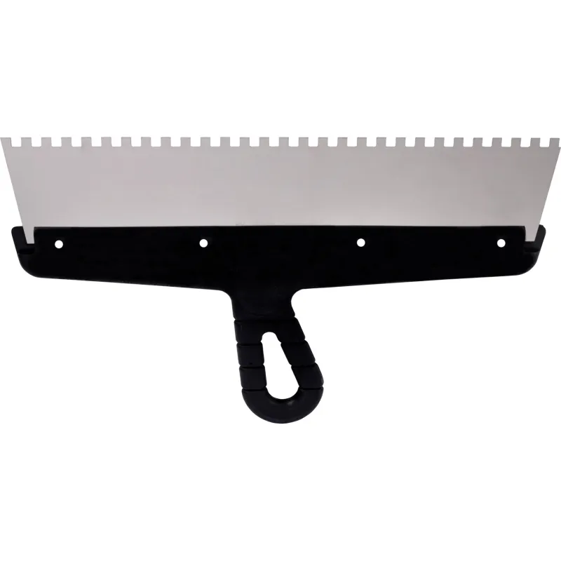 Szpachla fasadowa 350 mm, z zębami 6 x 6 x 6 stal nierdzewna, plastikowy uchwyt